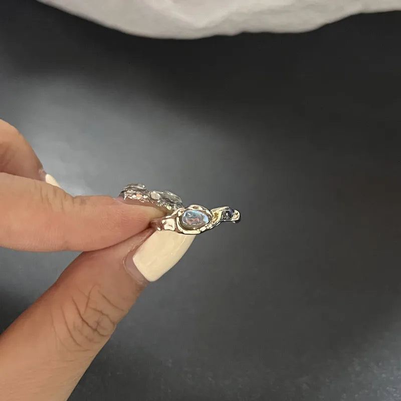 Colorful Stone Drip Rhinestone Gothic Ring