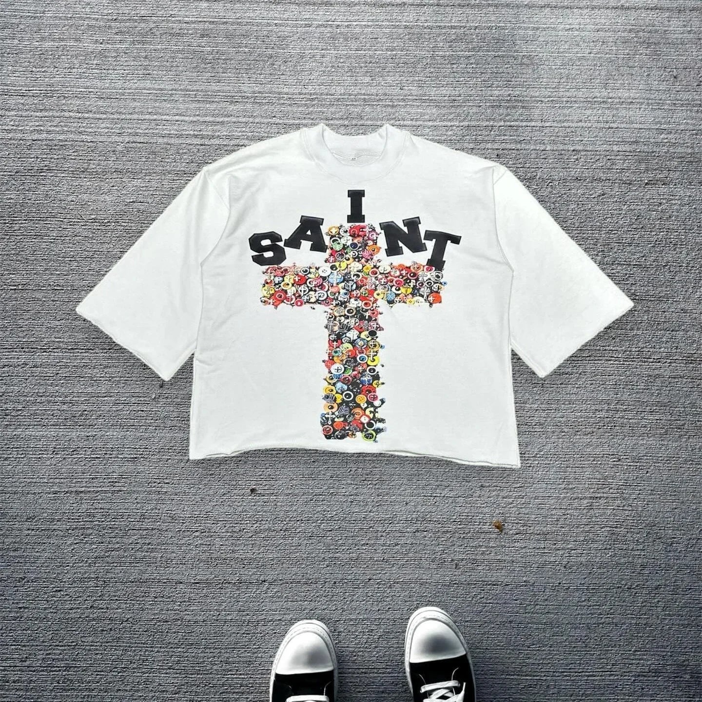 Summer Gothic Cross Graphic Print Cotton T-shirt