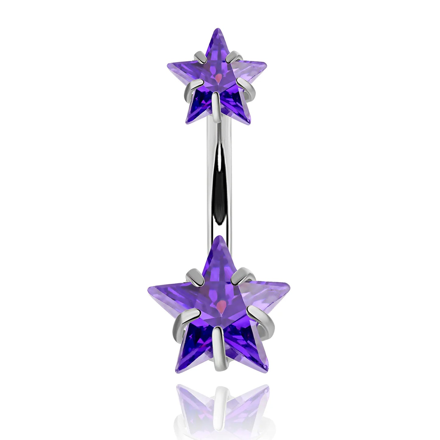 Heart Crystal Dangle Gothic Belly Ring