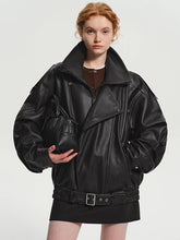 Long Sleeve Brown Leather Jacket