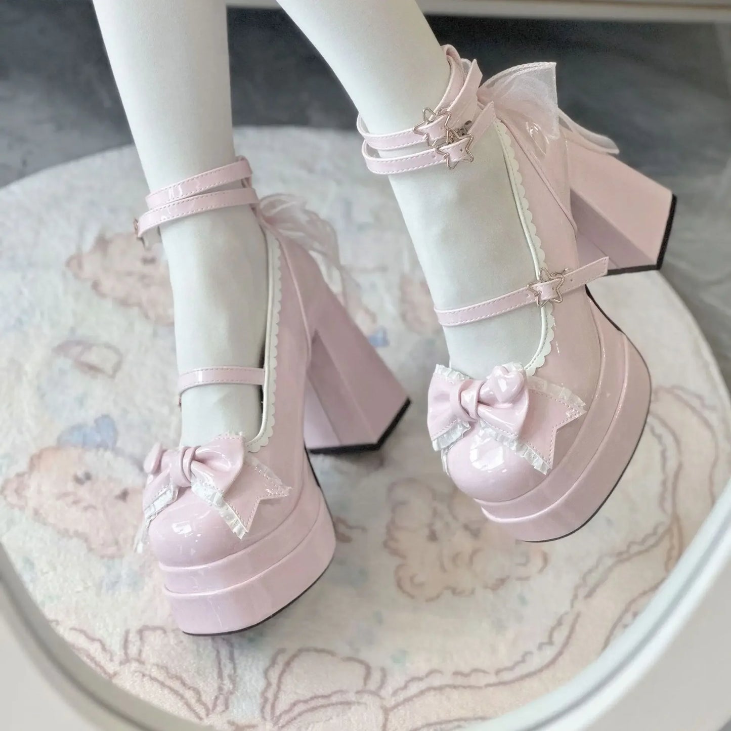 PU Leather Lolita Gothic High Heel