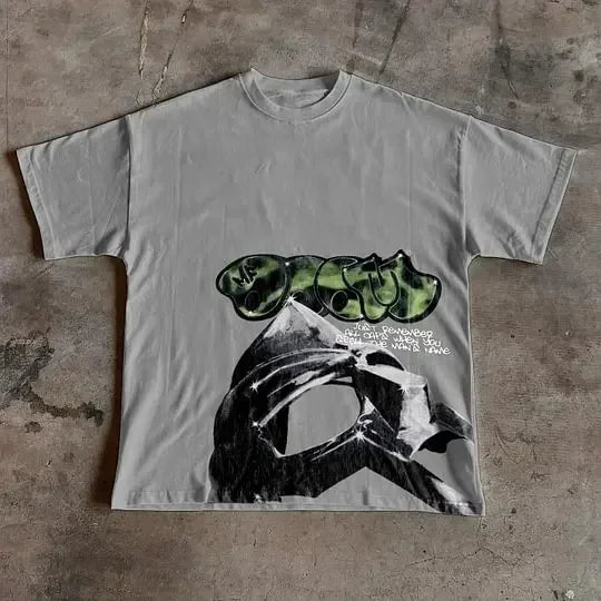 Hip Hop Money Graphic Cotton Oversized T-shirt