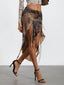 Elastic Waist Draped Ruffle Skirt