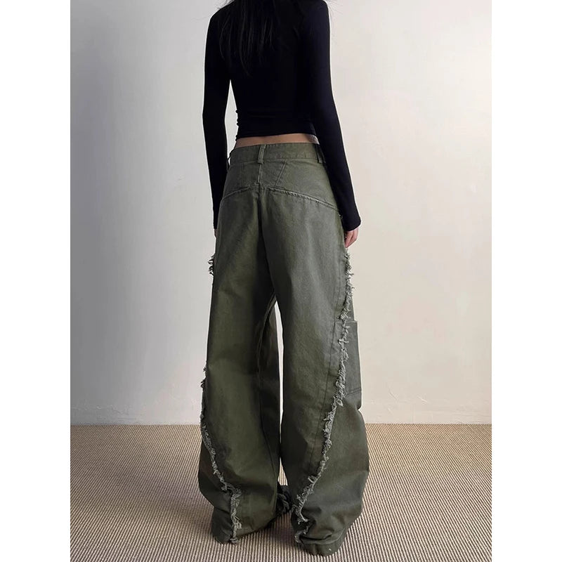 Gothic Green Baggy Denim Pant