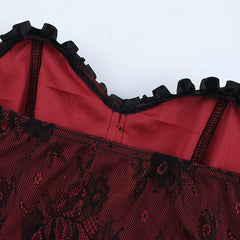 Lace Trim Backless Corset