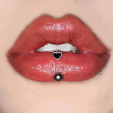 Black Heart C-Shaped Chirurgical Lip Stud