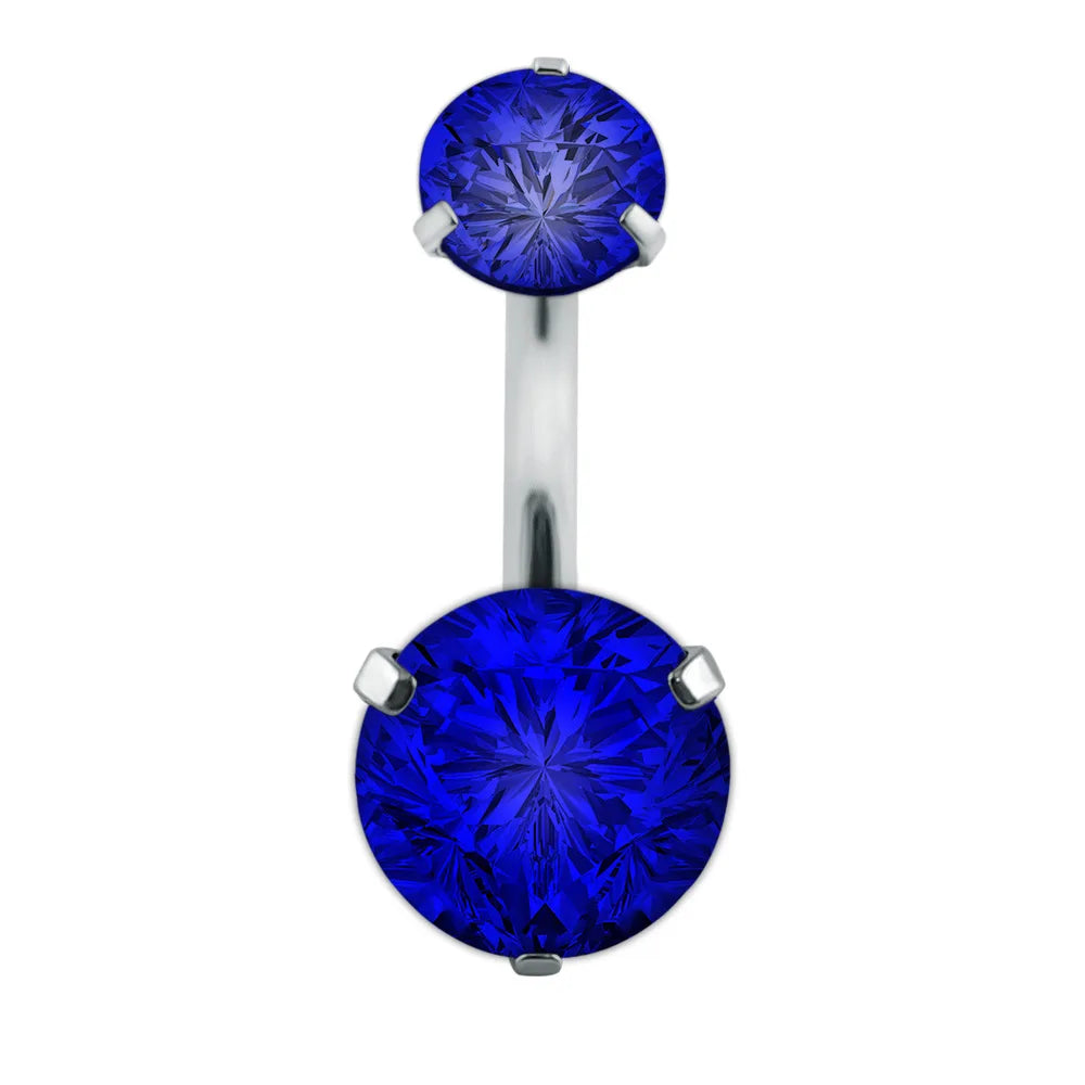 Crystal Round Gothic Surgical Belly Ring