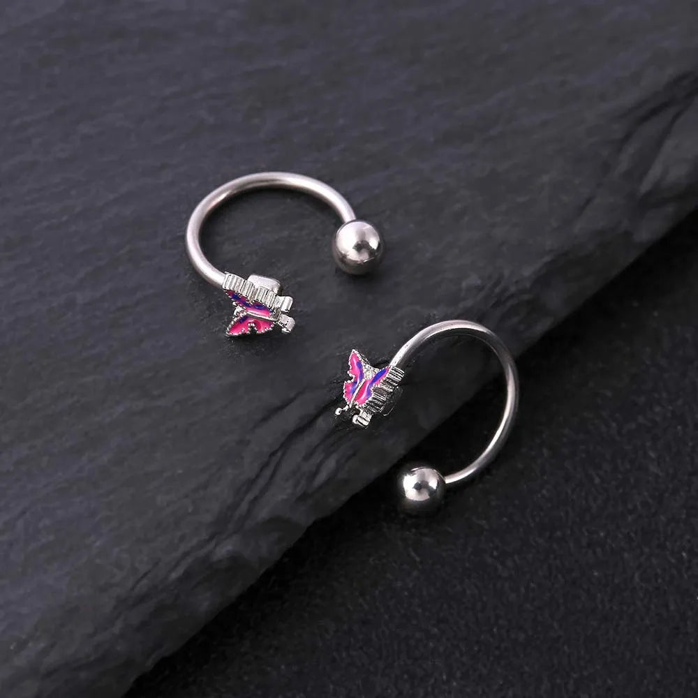 Butterfly Vertical Spider Lip Stud