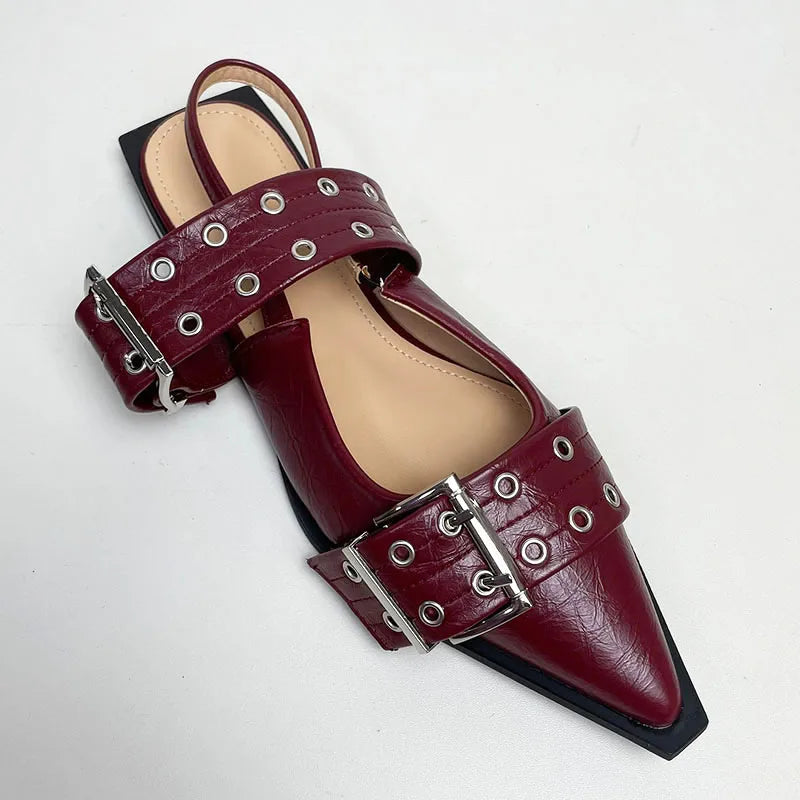 Big Size 43 Shallow Red Designer Luxury Flat Shoes Flat