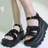 Heart Buckle Gothic Platform Sandal