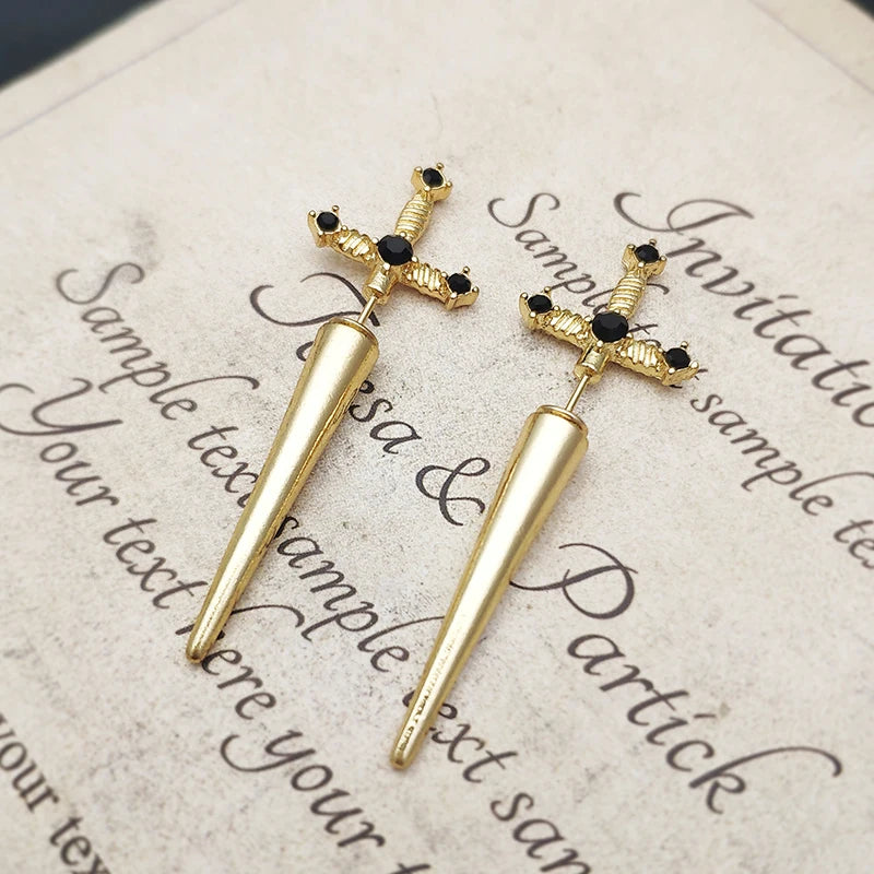 Vintage Dark Gothic Sword Dagger Punk Earring