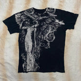 Pattern Print Loose Cotton T-shirt