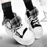Gothic Mesh Leather Chunky Sneaker