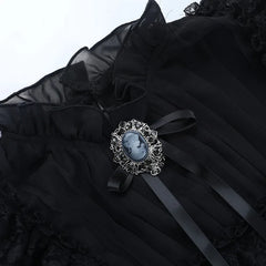 Mesh Bubble Sleeve Blouse