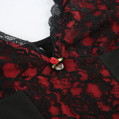 Lace Patchwork Spaghetti Strap Corset