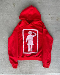 Gothic Print Oversized Hoodie