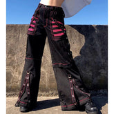 Gothic Chain Bandage Wide Leg Pant