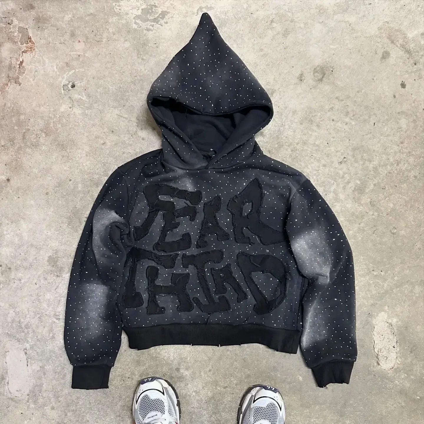 Gothic Flash Diamond Patch Hoodie