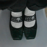 CHMURY 2024 Designer Square Toe Sheepskin Black Ballet Flat