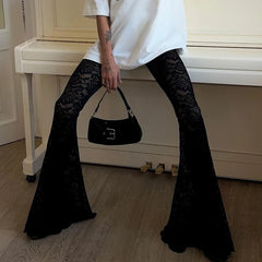 Gothic Skinny Lace Flared Pant