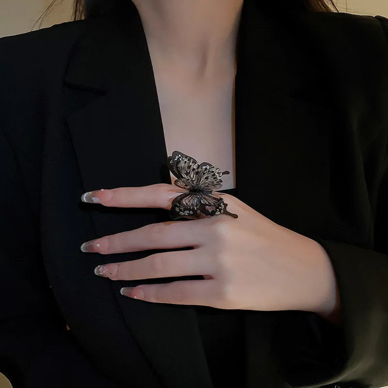 Large Butterfly Gothic Ring