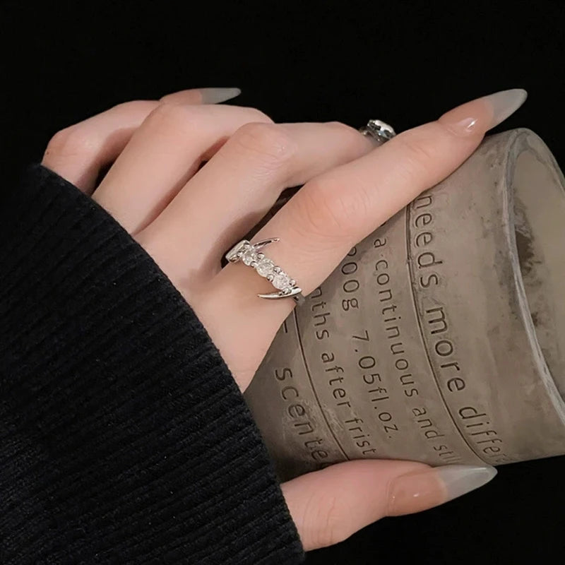 Crystal Cross Punk Gothic Ring