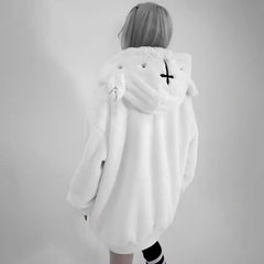 Thick Pile Hooded Long Coat