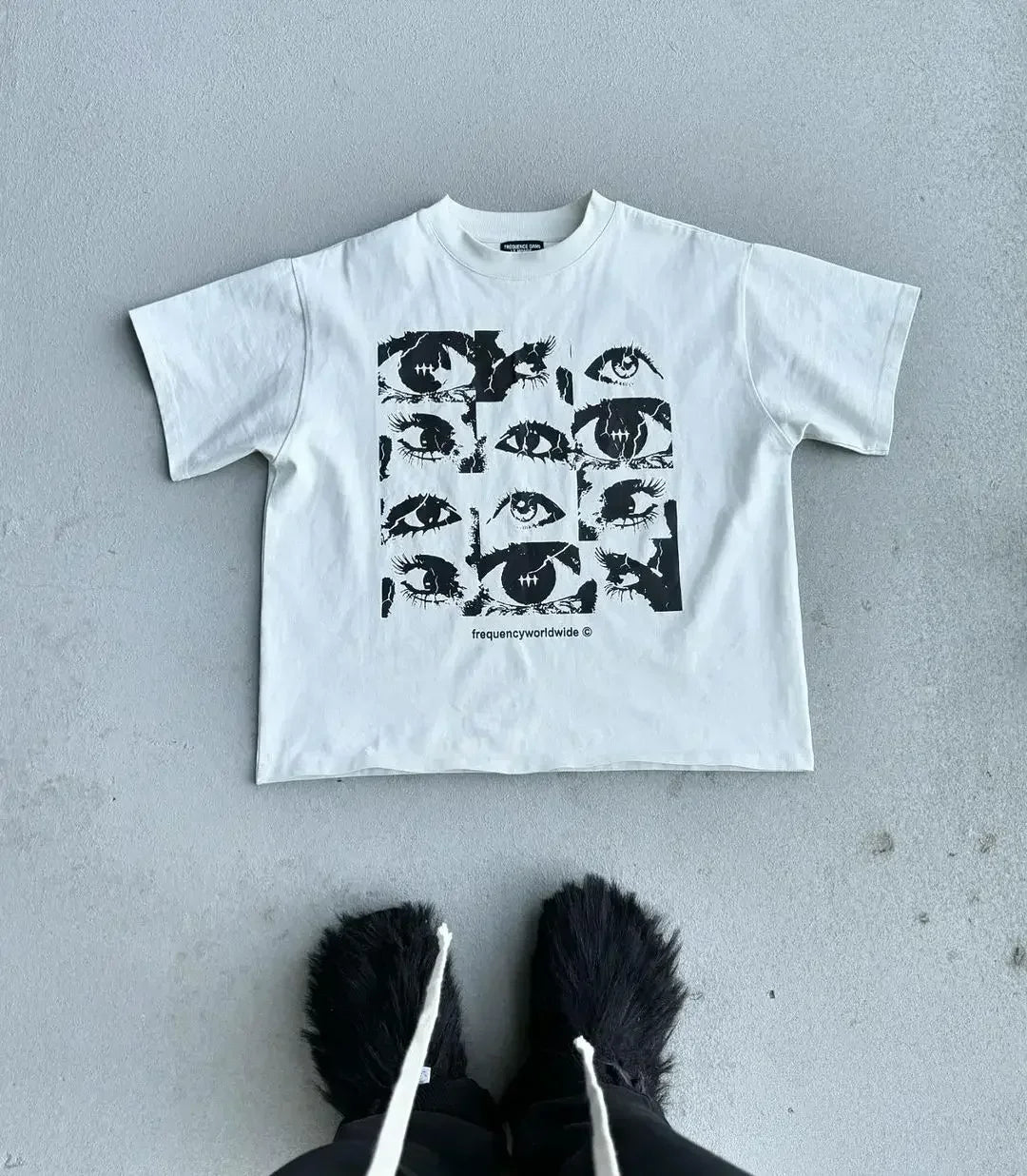 Skull Print Blue Cotton T-shirt