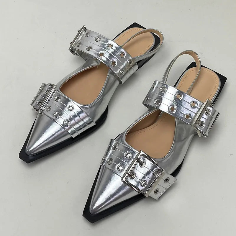 Big Size 43 Fashion Shallow Slingbacks Pointed Toe Flat
