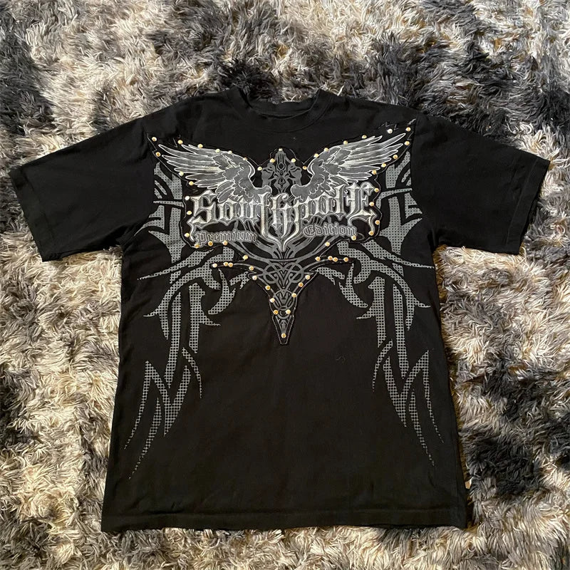 Graphic Print Oversized Cotton T-shirt
