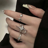 Irregular Cross Star Gothic Ring