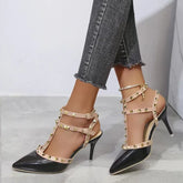 Mules Rivet Gothic Pointed Toe High Heel