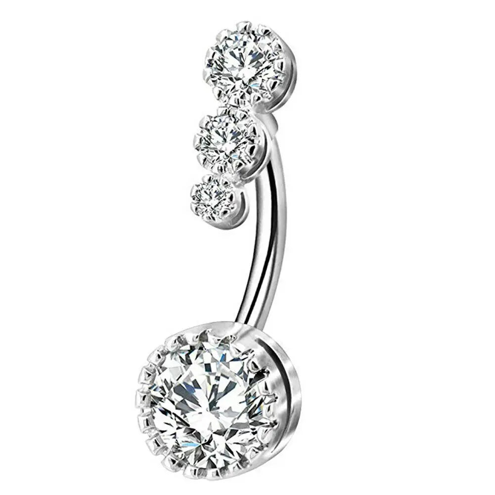 Crystal Round Gothic Surgical Belly Ring