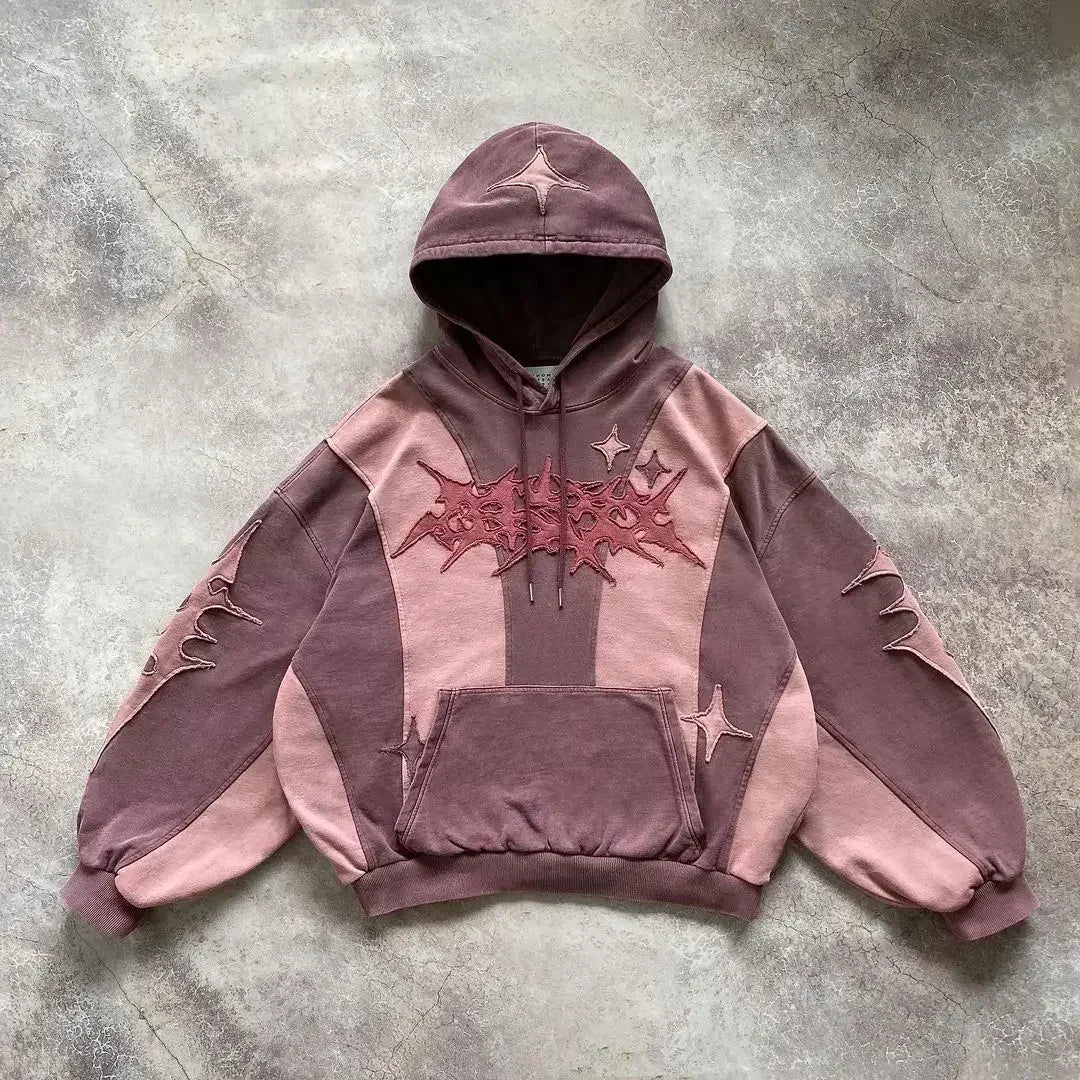 Gothic Flash Diamond Patch Hoodie