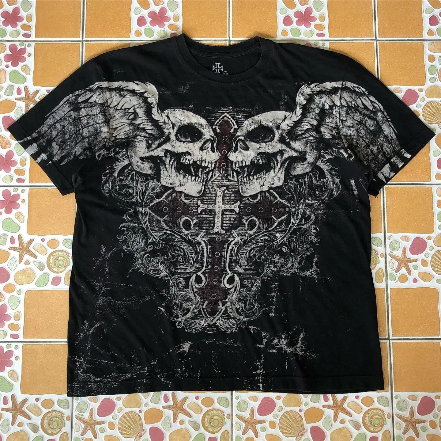 Colorful Wings Print Cotton T-shirt