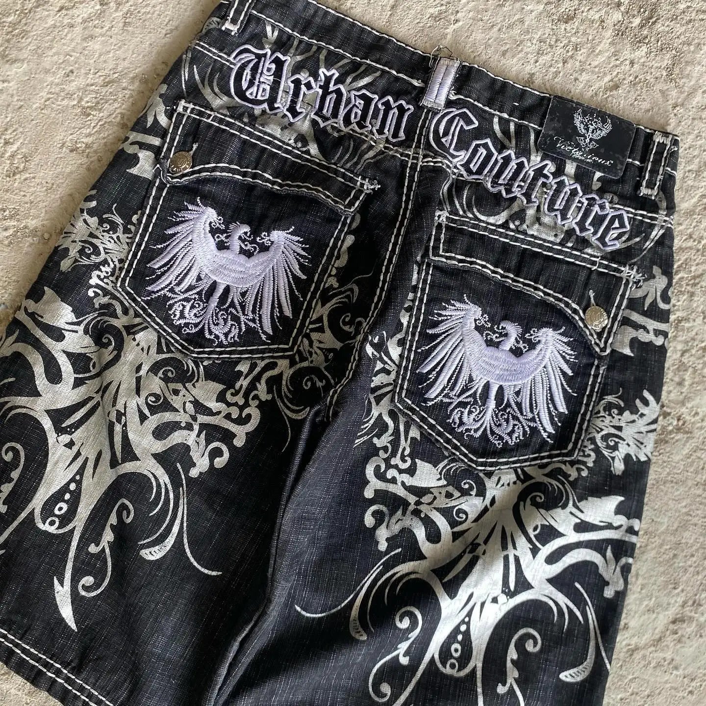 Cowboy Embroidered Loose Short
