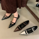 Bailamos Red Elegant Mary Jane Flat Heel Flat