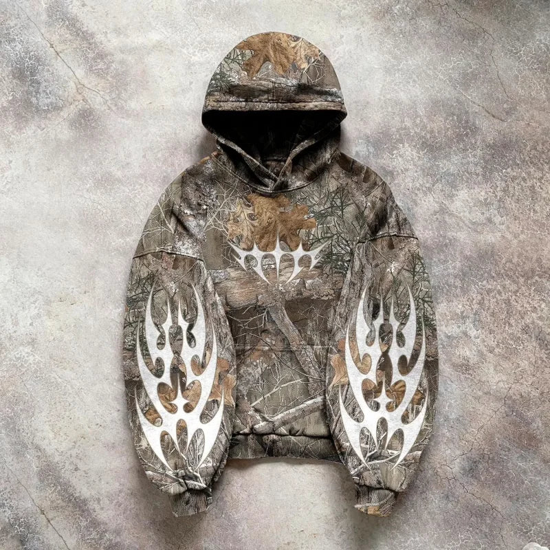 Gothic Embroidery Oversized Hoodie
