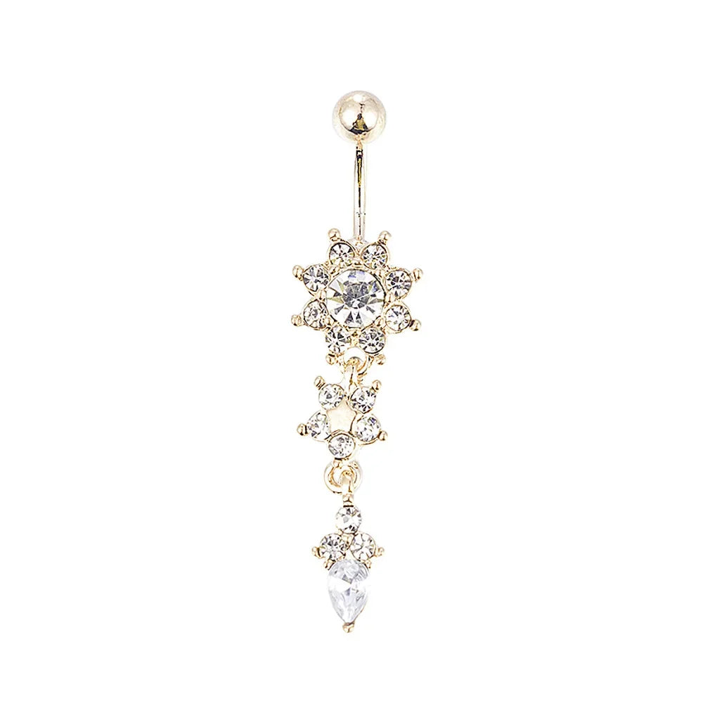 Skull Snake Dangle Gothic Belly Ring
