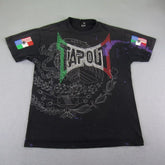 Black Mexico USA Flags Martial Arts T-shirt