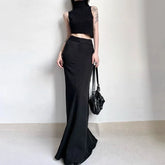 Simple High Waist A-line Skirt