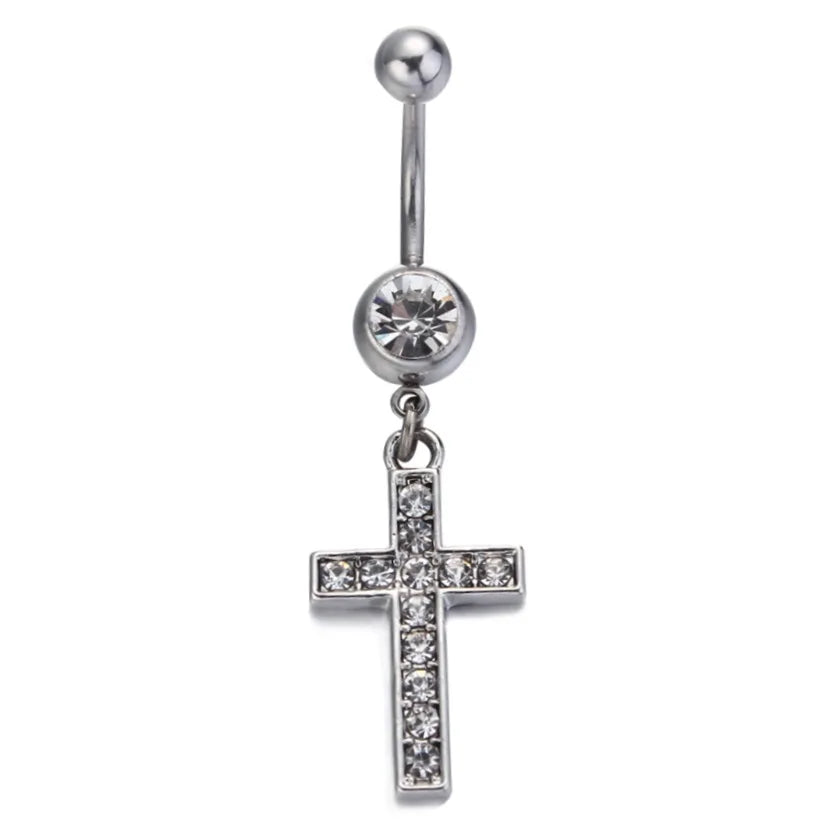 Classic Zircon Drop Gothic Belly Ring