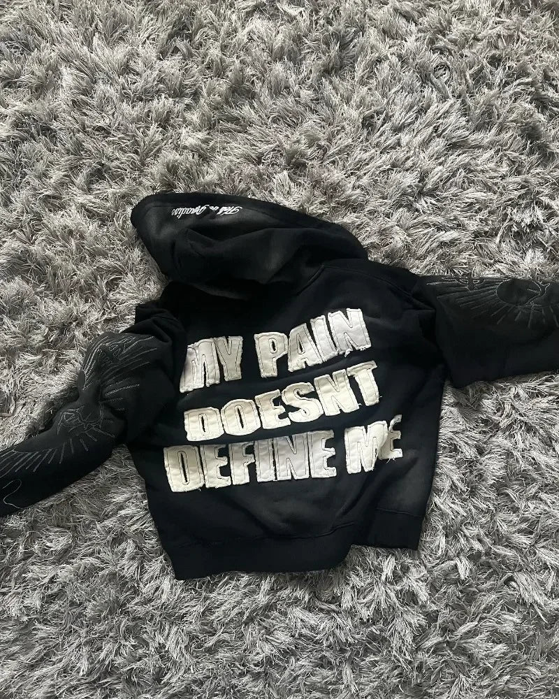 Gothic Zipper Spliced Retro Hoodie