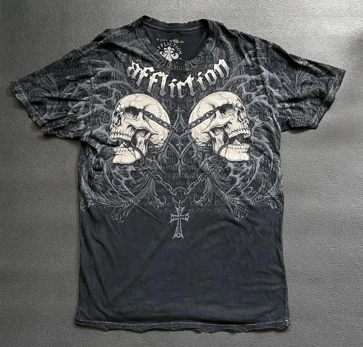 Grunge Wings Print Cotton T-shirt