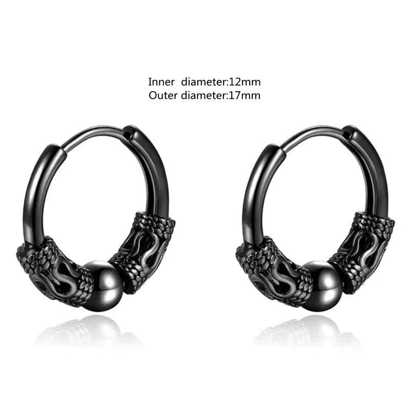 Gothic Black Skull Awl Rock Statement Earring