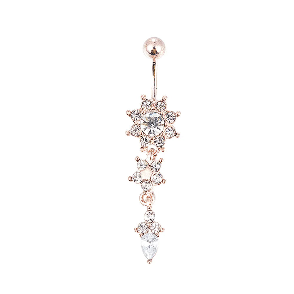 Classic Zircon Drop Gothic Belly Ring