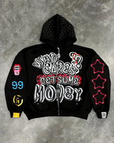 Gothic Star Alphabet Zip Hoodie