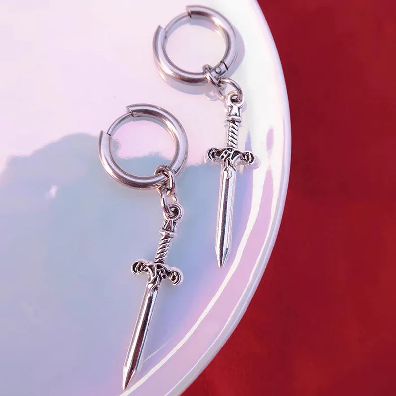 Gothic Vintage Sword Cross Dagger Earring