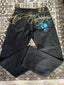 Embroidered High-Waist Wide Leg Pants