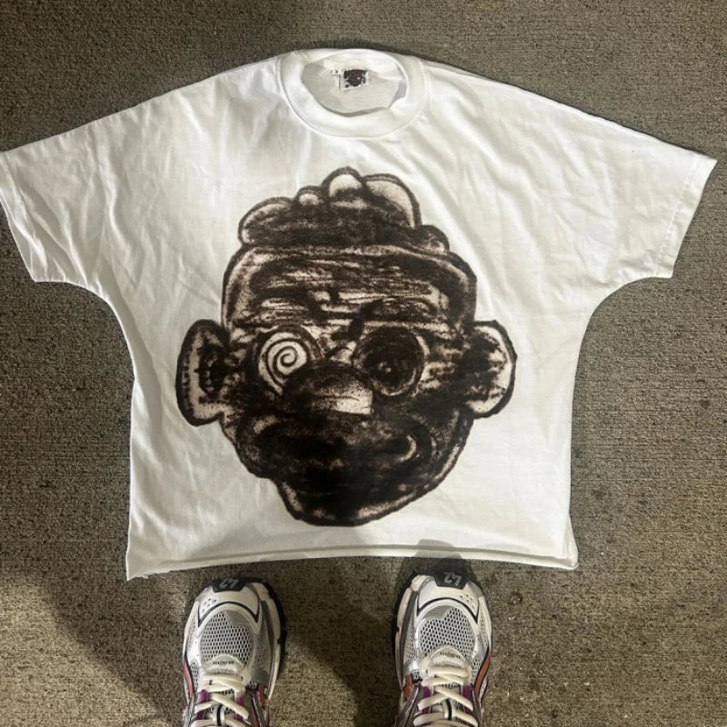 Funny Pattern Print Loose Cotton T-shirt